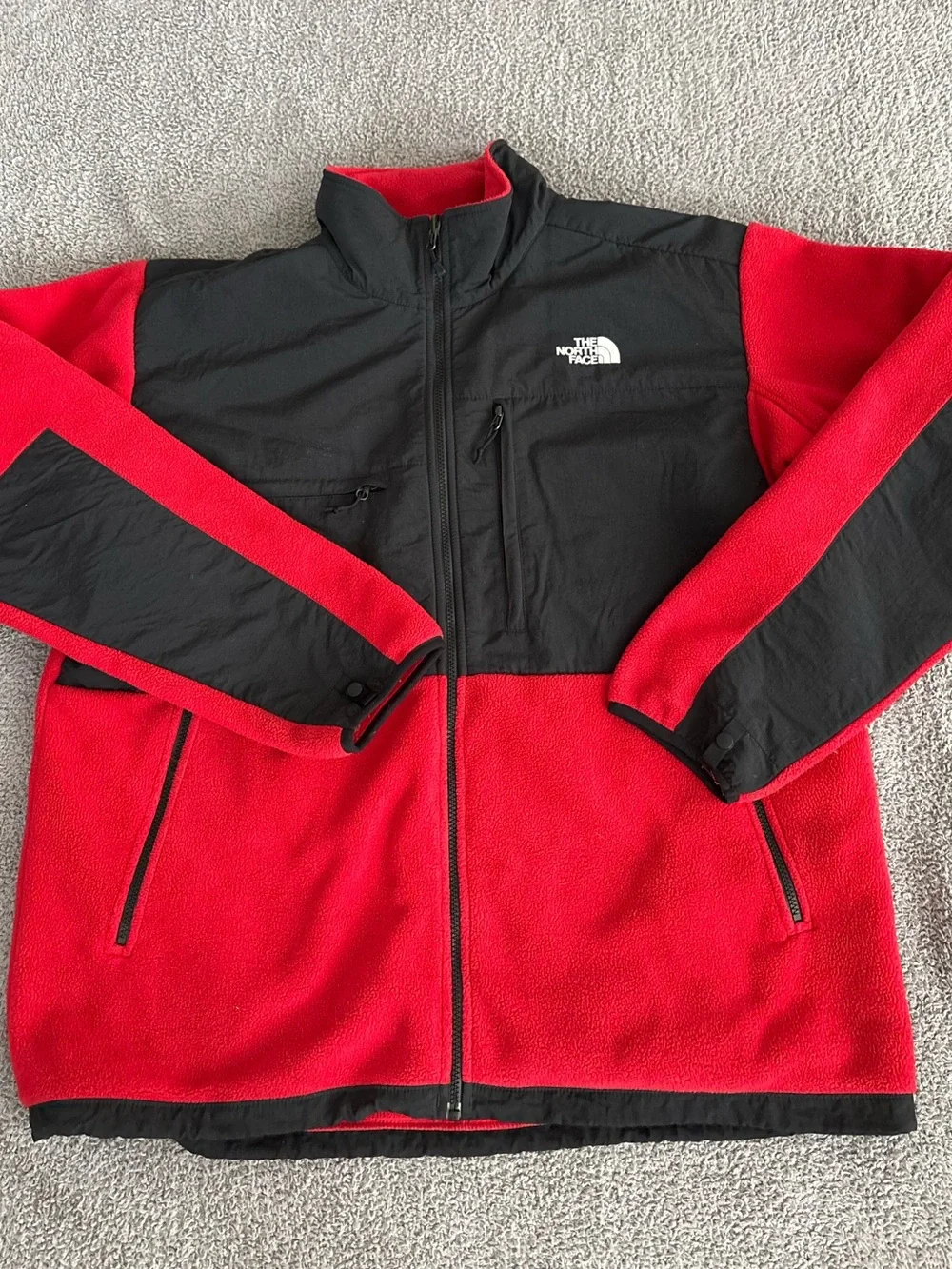 The North Face Men's Red & Black Fleece Jacket #winterjacket #retro #vintagemen